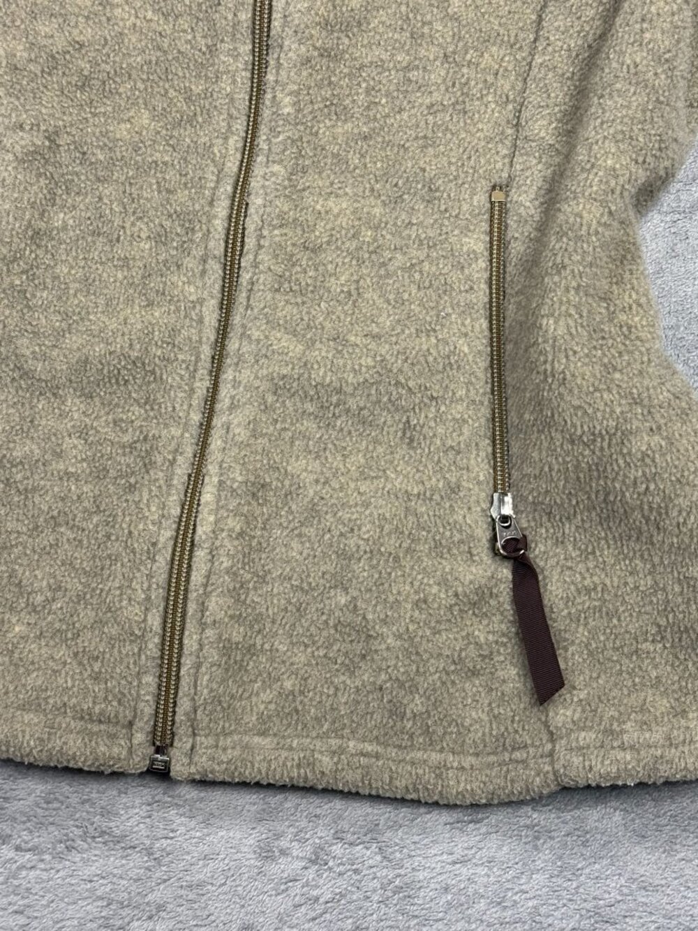 Vintage 90s Patagonia Synchilla Fleece Vest Womens M Tan Brown Gorpcore Hiking - Picture 7 of 11